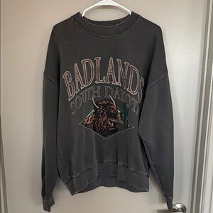 Abercrombie & Fitch Badlands South Dakota Crewneck Sweater - Dark Gray